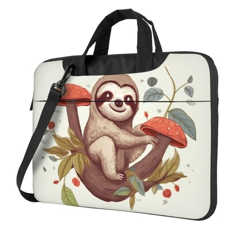 Sac ordinateur 15.6 pouces avec bandoulière et motif paresseux noir