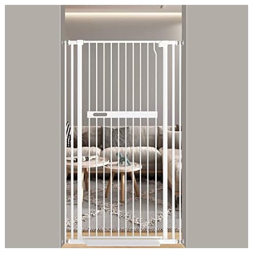 AIKSSOO 55.11 inch Extra Tall Pet Gate Safety Metal Gate Wide Pressure Mount Walk Through Swing Auto Close Gate Baby Toddler Dog Pet Puppy Cat for Indoor Stairs Doorways Kitchen