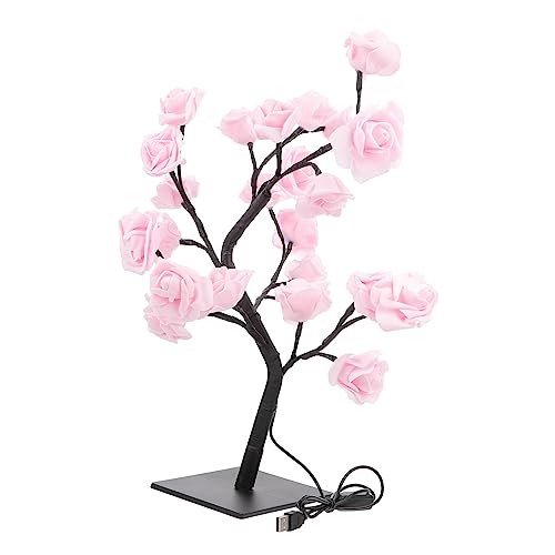 UPKOCH Lámpara Led Forma De Árbol De Rosa Usb Luz Nocturna Decorativa Para Mesita De Noche Diseño Romántico y Energéticamente Para Habitaciones Cafés y Eventos Festivos