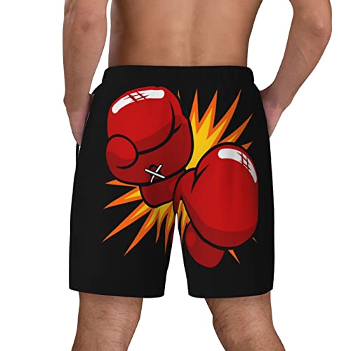 Mens Boxing Gloves Swim Trunks with Compression Liner Quick Dry Beachshorts4