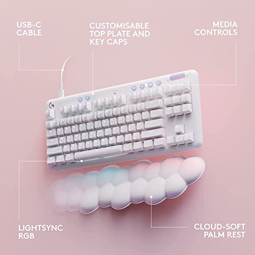 Logitech G713 Lightsync Tkl Wired Mechanical Gaming Keyboard - Tactile Switches (Gx Brown)- With Palm Rest - White Mist (Renewed) #TOP3
