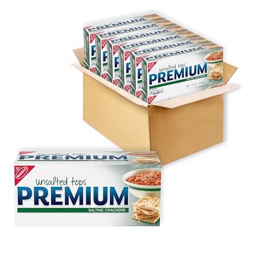 Premium Unsalted Tops Saltine Crackers, Lunch Snacks, Bulk Snacks, 12 - 16 oz Boxes