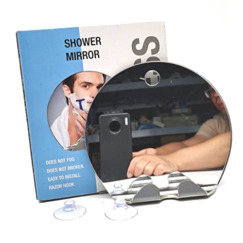 Fomiyes Anti-Drop Mirror Portable Mirror Circle Mirrors Fogless Bathroom Mirror Shatterproof Bathroom Mirror Shower Mirror Travel Mirror Cosmetic Mirror Pocket Mirror Acrylic Travel Razor #TOP2