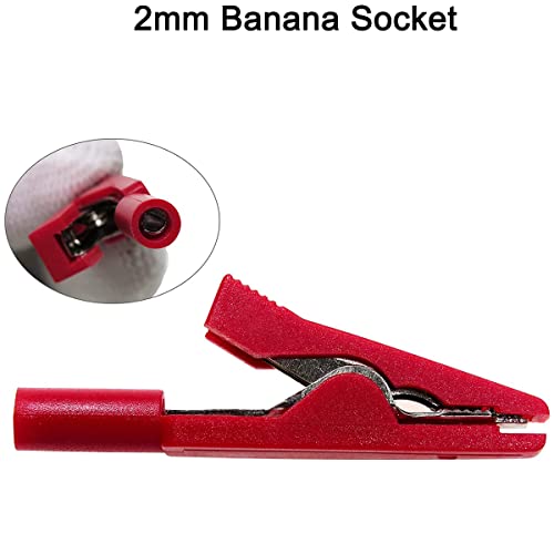 Miniatura 3 de Greluma 4 Pcs Pinzas De Cocodrilo Aisladas, Pinzas De Cocodrilo Eléctricas Para Sondas De Prueba De 2mm Y Conectores Banana