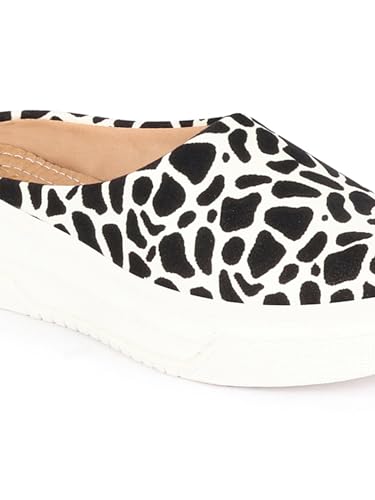 Image of FAUSTO Women's Fashion Outdoor Leopard Print Height Enhancer Open Back Slip On Casual Shoes
