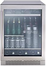 Zephyr PRB24C01BG Presrv Series 24 Inch Stainless Steel Freestanding or Built In Beverage Center 13 bottles, 84 12 oz cans