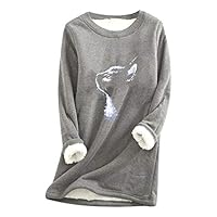 Women Thick Fleece Printing Sweatshirt Warm O-Neck Underwear Top Shirks for Women 0751347795 Book Cover
