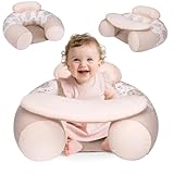 Blublu Park Aufblasbarer Sitz auf dem Boden für Babys von 3-36 Monaten, tragbarer Baby-Stuhl‚ Sit-Me-Up Babyschale abnehmbarer Aktivitäts- und Sinnesplatte, Babysitze zum Aufsitzen (Hautfarbe)