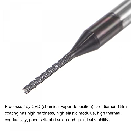 Image of uxcell End Mill CNC Router Bits, 1mm x 7mm 1 /8 inch Shank Diamond Film Coated Carbide Engraving Bit Milling Cutter Left Hand for PCB Plastic Fiber Wood 5pcs