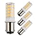 BA15D led Bulb 130V Double Bayonet Base 5 Watt Warm White 3000K for Sewing Machine Lamp, Non-dimmable (Pack of 4)