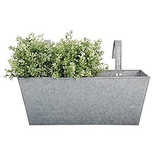 Esschert Design Old Zinc Rectangular Balcony Flower Planter Esschert Design Old Zinc Rectangular Balcony Flower Planter