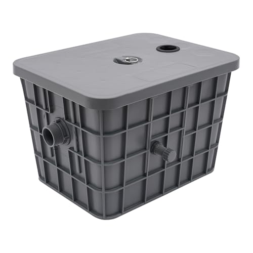 50L/13.21 Gal Commercial Grease Interceptor, Plastic Grease Oil-Water Separator for Restaurant Kitchen Home Under Sink