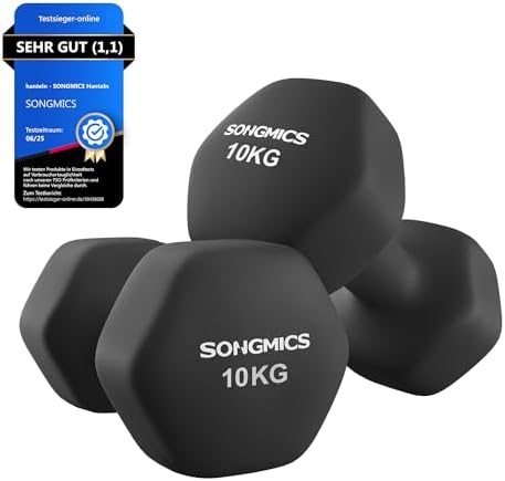 SONGMICS Kurzhanteln 2er Set Hanteln Hexagon Neopren Beschichtung Krafttraining Workout Fitness Training Zuhause