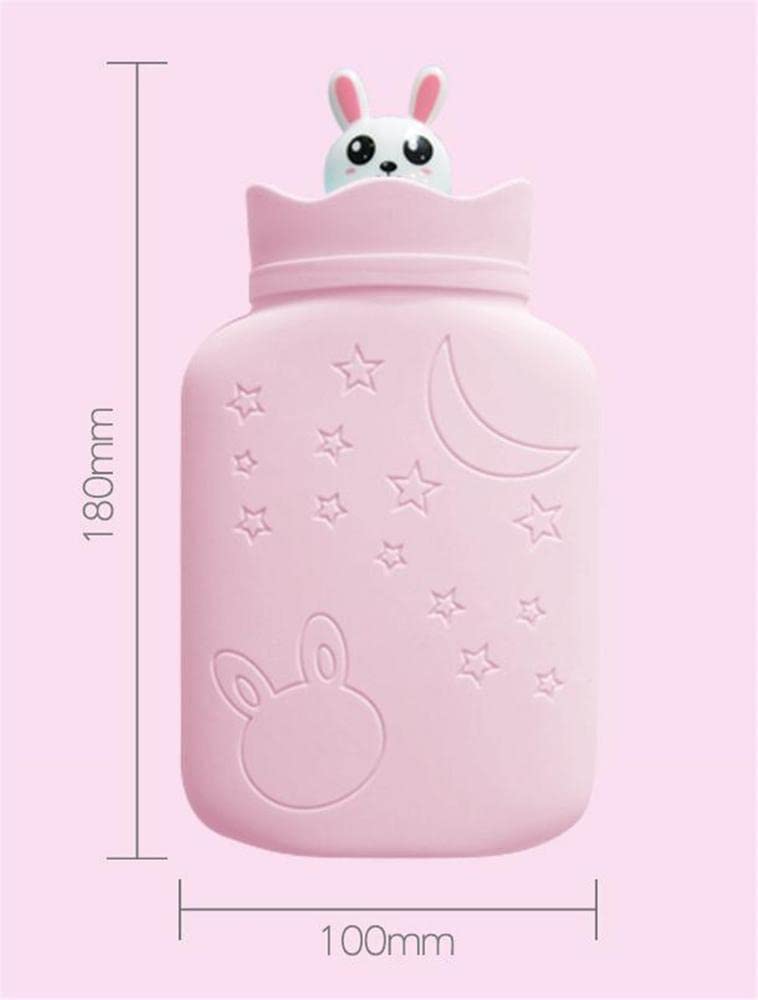 Borsa per acqua calda con motivo a stella e luna, 330 ml, in silicone, per alleviare il dolore e per le mani, per le donne, per ragazze e ragazze, 1 pezzo
