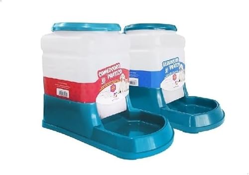 kit 2 bebedouroS comedouro automatico cachorro gato prático 3lt (AZUL)