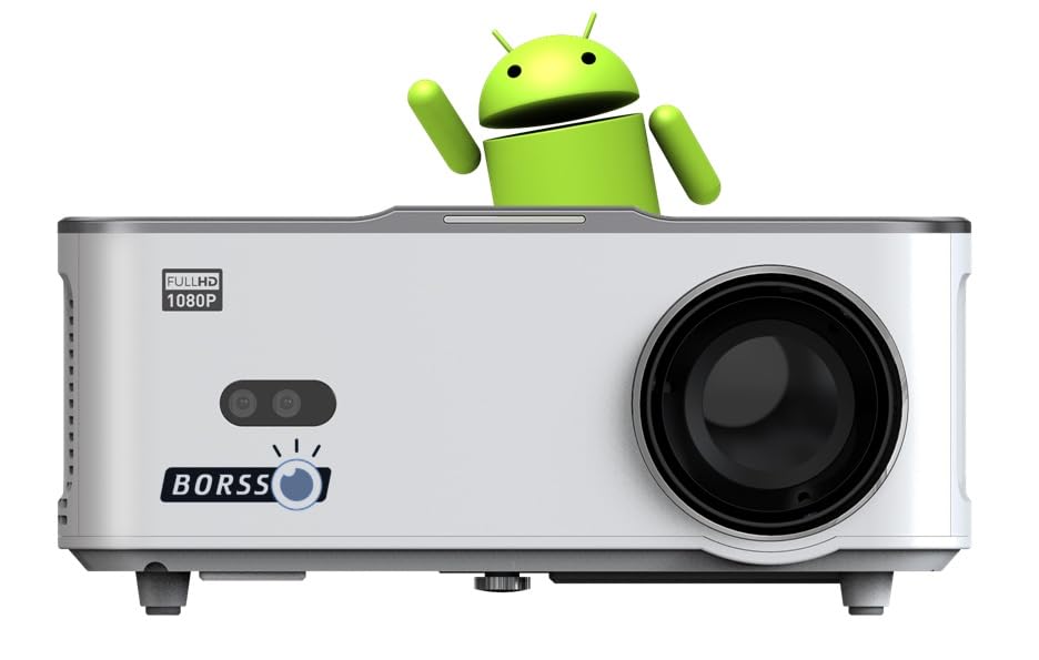 Image of 2024 BORSSO BS30 PRO MAX Android 9 Projector for Home | Native 1080p | 1150 ANSI | Auto Focus + Keystone, Zoom | 300 inch | HDMI ARC | 4K (HDMI Signal) | WiFi 6, Bluetooth | 3D Anaglyph Support