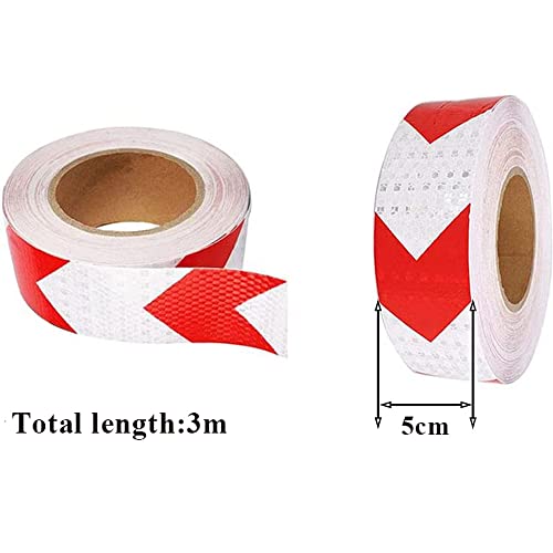 3 Pieces Reflective Tape,Safety Tape Markers,Reflective Tape Waterproof for Vehicles,5cm*3m,Reflective Tape Car,Suitable for Cars,Trucks,Trailers(Red White+Green White+Fluorescent Yellow Black) - Image 2