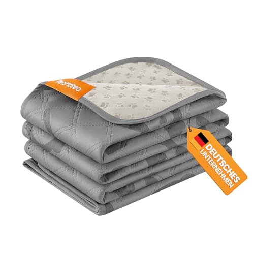 Feandrea wasserdichte Hundedecke, Decke, 178 x 76 cm, Autoschondecke für Haustiere, Sofaschutz, maschinenwaschbar, rutschfeste Unterseite, Stepp-Design, Taubengrau PPB025G01