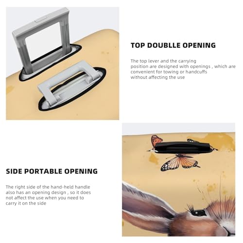 Travel Luggage Cover Rabbit and butterfly Suitcase Protector Elastic Washable Stretch Suitcase Protector Anti-Scratch Travel Suitcase Cover Fit 18-32 Inch Luggage4