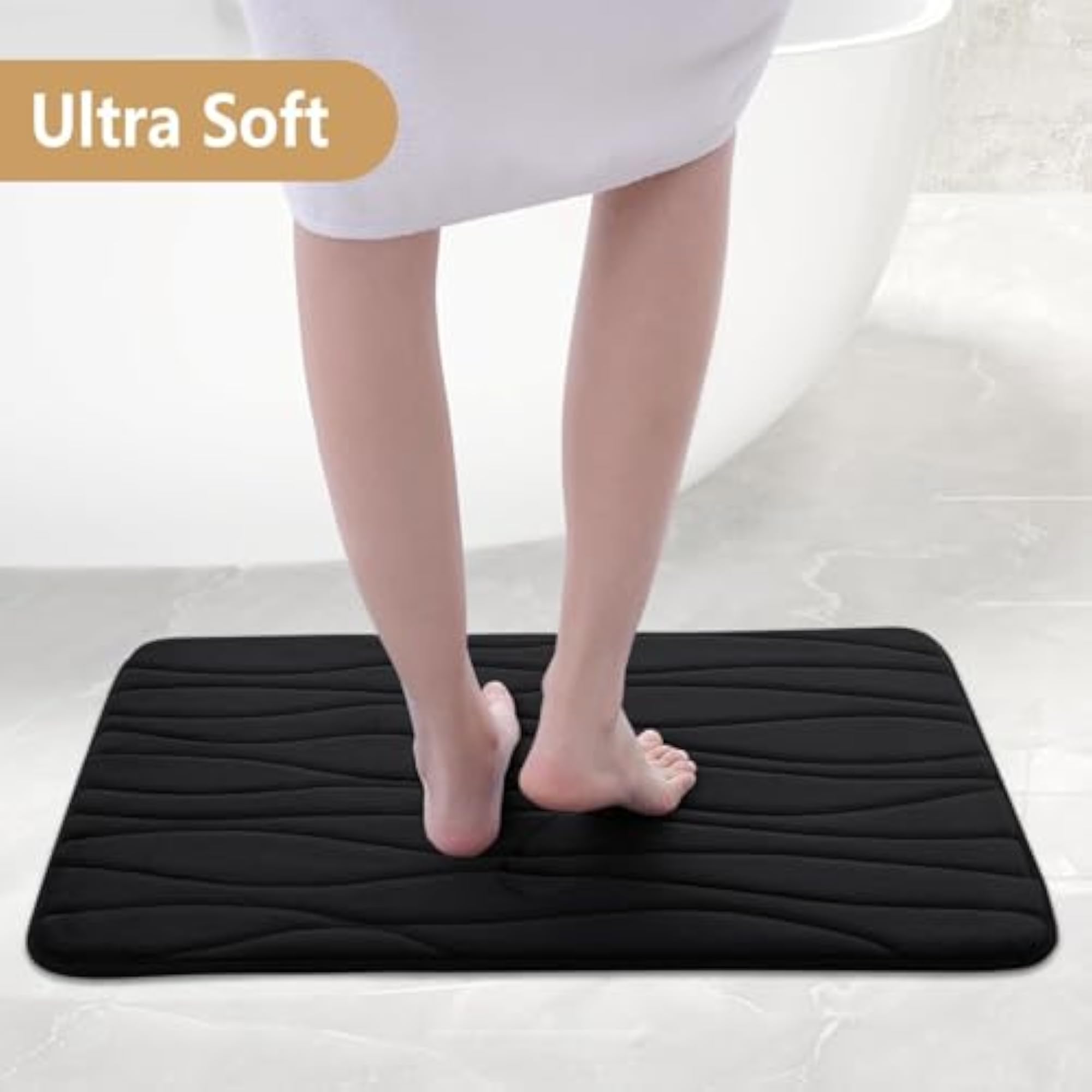 Nonslip Bathroom Bath Mats Set, 2 Pieces Stylish Doormat