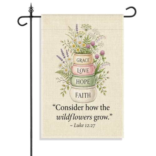 MGLZXLU Consider How The Wildflowers Grow Luke 12:27 Double Sided Flag