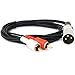 SiYear Unbalanced XLR Y Splitter Patch Cable, 1 XLR Male to 2 RCA Male Plug Adapter Cable, 3 pin XLR mic Splitter,RCA Phono line,2RCA to XLR 5FT (1.5m)