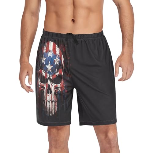 Men's Pajama Shorts Black Pajama Sleep Bottoms Casual with Pockets M 20324197 6