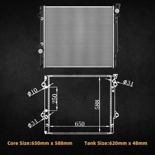 Image of DWVO Radiator Complete Radiator Compatible with 2003-2009 4Runner, Compatible with 2007-2014 FJ Cruiser 4.0L V6
