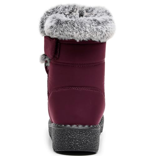 Image of Winter Snow Boots for Women Men, Lightweight Water-Resistant Boots | faux fur lining, rubber sole, warm winter wear, dog walking, errands, light snow, indoor outdoor