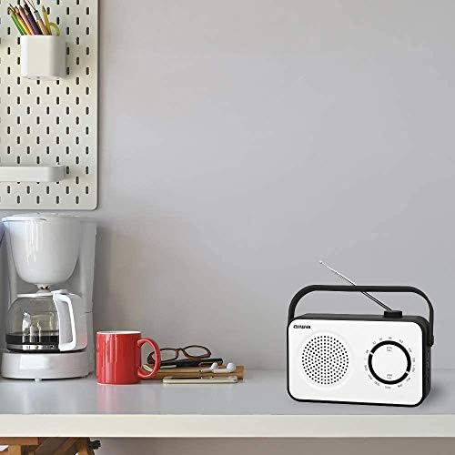 AIWA R-190BW (UK) Portable Radio, AM/FM , Mains & Battery, With Headphone Socket White /Black