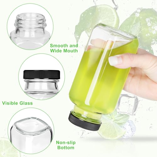 Miniatura 3 de Bbwell 8 Botellas De Jugo De Vidrio De Con Tapas Y Etiquetas,250ml Mini Botellas De Cristal,Con Cepillo,Lápizreutilizable,Ideal Para Zumos,Jengibre,Bebidas Saludables, Cereales,Condimentos Y Viajes
