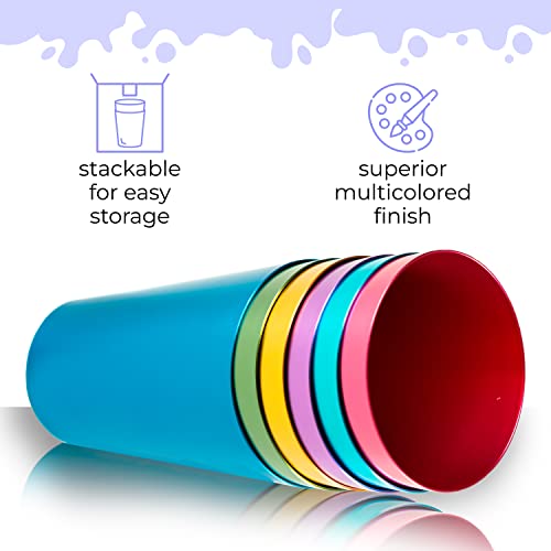 Aluminum Tumblers Retro Jewel Aluminum Colored Tumblers Cups Set Of 6, Multicolor,16 Fl Oz #TOP2