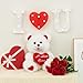 HollyHOME Teddy Bear with Heart Plush Bear That Says I Love You and Blushes LED Stuffed Toys for Girlfriend and Kids Toy Gift 13 inch White