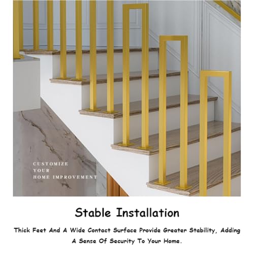 Rampe d'escalier dorée en fer forgé 75 cm pour extérieur - 5