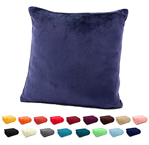 heimtexland ® Flanell Kuschel Kissen Super Soft Dekokissen Plüsch Typ380 Kissenhülle Dunkelblau 48x48 cm heimtexland ® Flanell Kuschel Kissen Super Soft Dekokissen Plüsch Typ380 Kissenhülle Dunkelblau 48x48 cm