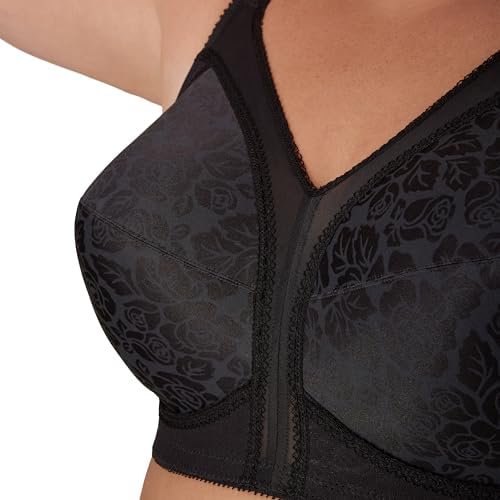 Playtex Women's 18 Hour Original Comfort Strap Wirefree Bra, Black, 44DD - 2