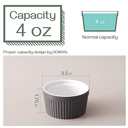 Dowan Ramekins 4 Oz Oven Safe - Creme Brulee Ramekins For Baking, Porcelain Ramekins Oven Safe, Classic Style Souffle Ramekins Bowls, Set Of 6, Multi Brown #TOP2