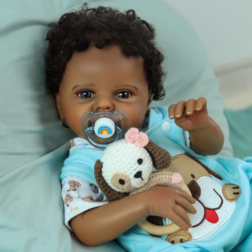Muñeco bebé realista africano 20 pulgadas con accesorios miniatura 2