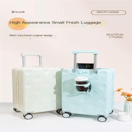 Suitcase Men's and women's luggage 20-inch boarding code leather suitcase multifunctional sturdy suitcase Luggage(Black)3