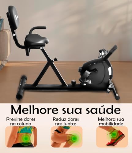 Bicicleta Ergometrica Horizontal Magnetica Com Display distancia percorrida de Bike Para Academia Sp