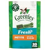 Greenies Veterinarian-Recommended Natural Dental Dog Treats Petite Size, Fresh Flavor, 12 oz. Pack, 20 Count