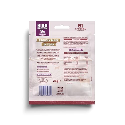 Kings - Beef Jerky - Variety Case - High Protein Snacks, Marinated and Cooked Meat - Sweet and Smokey BBQ - 6 of Each Flavour - Bulk Box of 12 x 25 g Packs