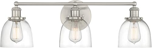 Evelyn - Lámpara de tocador de níquel cepillado de 3 luces