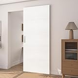 JUBEST 36'x86' Concealed Sliding Barn Door with Soft Close Hardware Kit, White Hidden Door for Opening 28'-32'x84', Waterproof and Modern, Smooth Sliding, for Interior Using, Widely Used