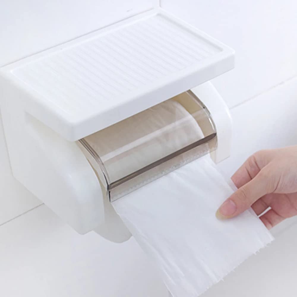 Toilettenpapierhalter Aus ABS – Wandmontiert, Grau, Mit Deckel, Für 1 Rolle, Inkl. Schrauben (ca. 16,5x10x8,5 Cm)