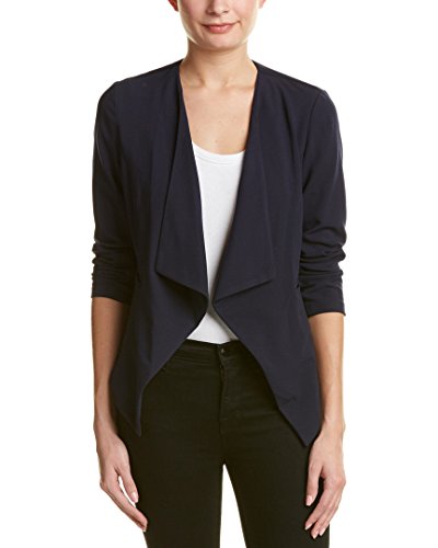 kensie Womens Asymmetric Open Front Casual Blazer Navy M