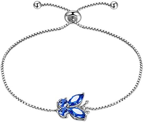 Aurora Tears 925 Sterling Sliver Butterfly Necklace Earrings Rings Birthstone Jewellery Set Pendant Dating Pendant Gifts for Women and Girls