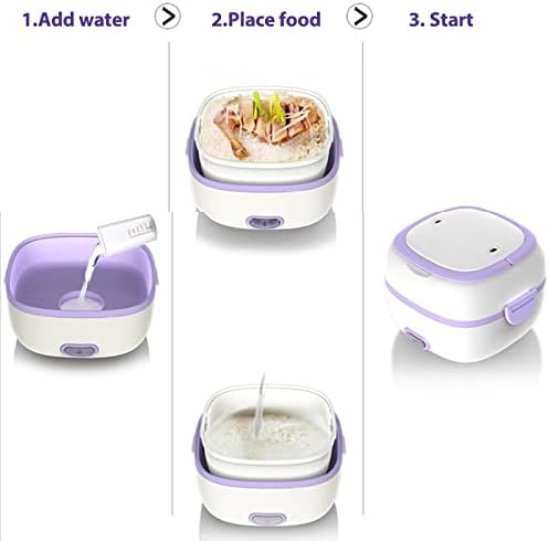 Rice Cooker Thermal Heating Electric Lunch Box 2 Layers Portable Food Steamer Cooking Container Meal Lunchbox Warmer(E)