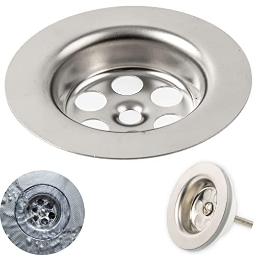 Ersatz Ventil Oberteil für Spülbecken Ablaufgarnitur, Ø 62,5 mm Durchmesser, für 1 1/4 Zoll Abflussgarnituren, SS201 Edelstahl, Silbern, Ventiloberteil, Ersatzteil für Stopfenventil von Küchenspüle