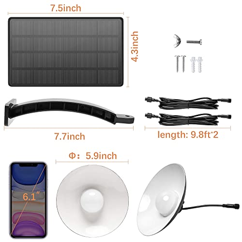 Jackyled Double Head Solar Pendant Lights Outdoor Indoor, Led Solar Shed Lights Ip65 Waterproof, Wall Mount Security Lighting For Shop Chicken Coop Garage Porch Front Door Patio, 3000K Warm White #TOP4